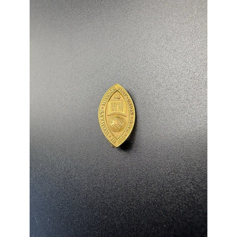 Vintage Woman’s Missionary Union SBC 1888 Religious Pin 18K Gold Plated